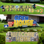 Yard sign rental for Louisville realtor, open house yard card